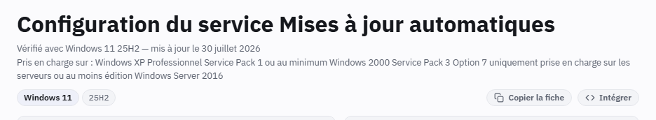 Le bouton Intégrer, sous le titre d'une fiche GPORais